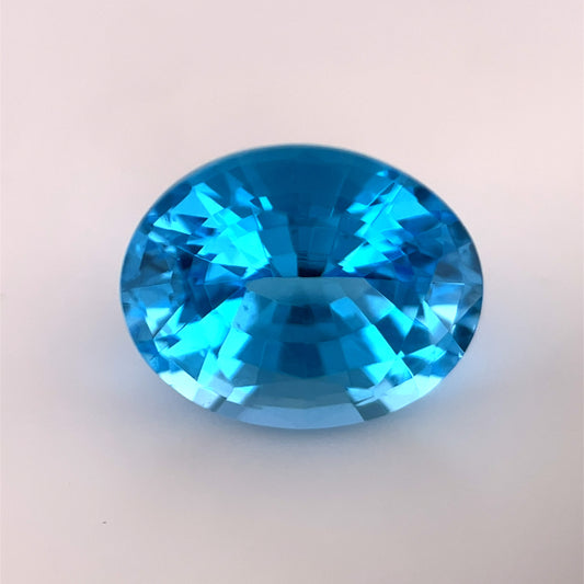 3.07CT SWISS BLUE OVAL TOPAZ