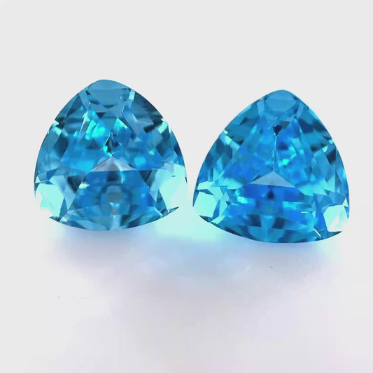 4.65CT TRILLION CUT SWISS BLUE TOPAZ PAIR