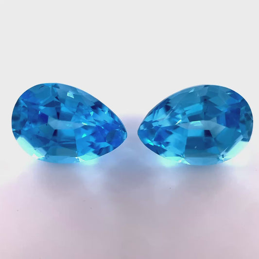 4.61CT SWISS BLUE TOPAZ DROP PAIR